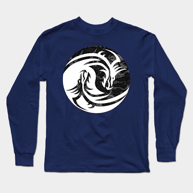 Dragon Yin Yang Long Sleeve T-Shirt by CeeGunn